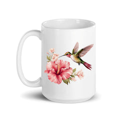 C M Hummingbird Flower 15 oz mug side view