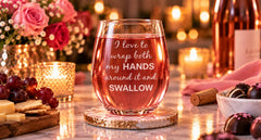 C M I wine glass for bachelorette party