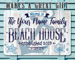 Coastal nautical aluminum metal sign for indoor outdoor use