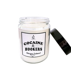 Cocaine and Hookers Funny Explicit Candle Ivory Classic Large Jar for home decor