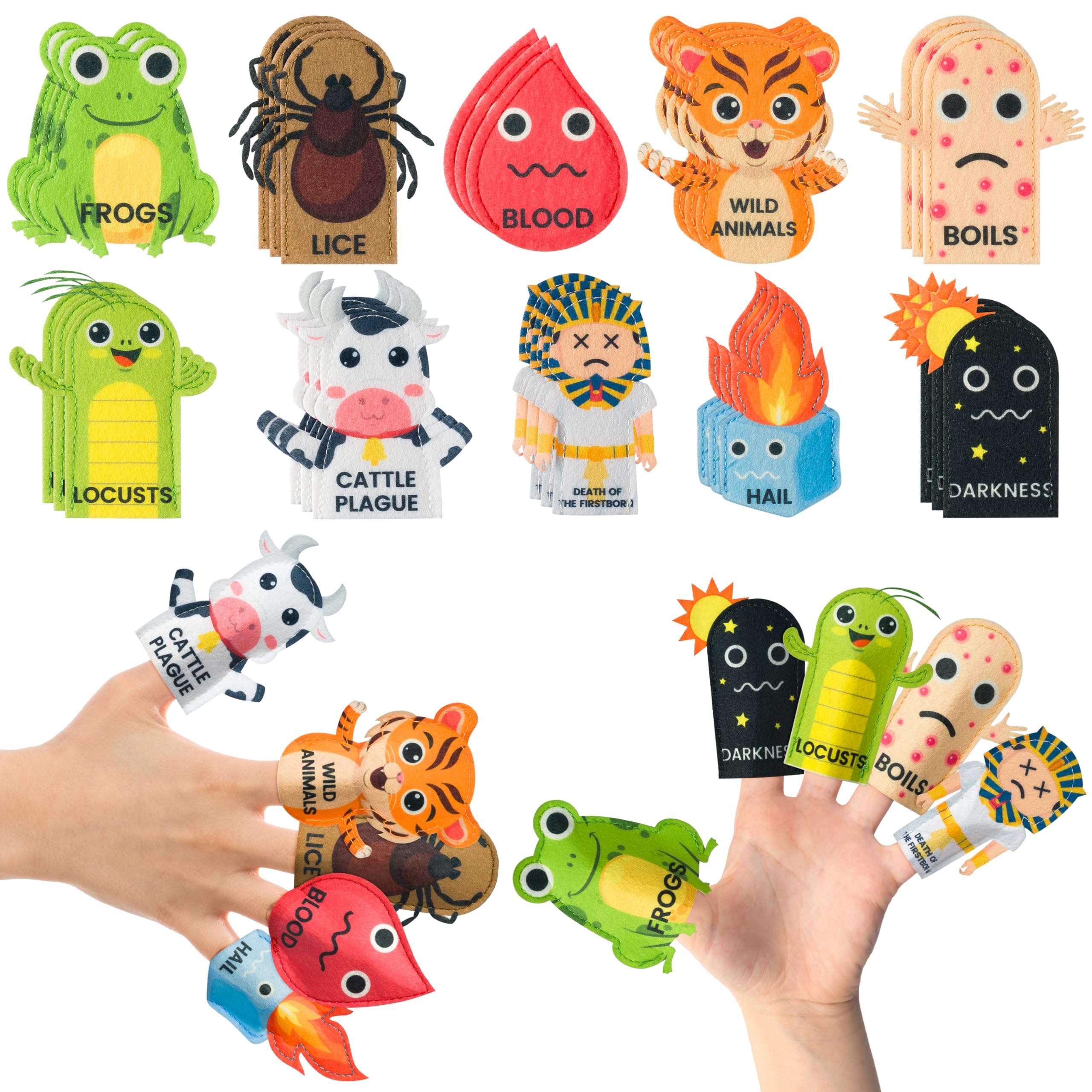 COcnny Passover Plague Finger Puppets 30pcs set