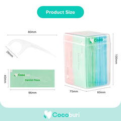 Individually wrapped COCOBURI dental floss picks