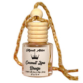 Coconut Lime Breeze Hanging Car Diffuser 8ml in glass bottle with wooden cap