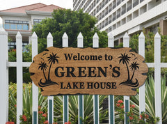 Coconut Tree Theme wood sign for beach house