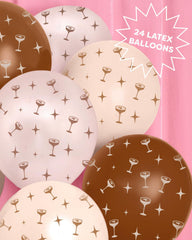 espresso martini motif latex balloon 12in 24pk