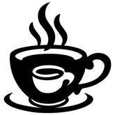 Coffee Cup Metal Wall Art in black silhouette for kitchen decor