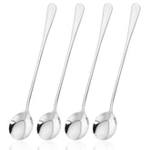 4-pack stainless steel coffee stirring spoons in silver