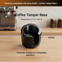 Coffee tamper base portafilter holder close up