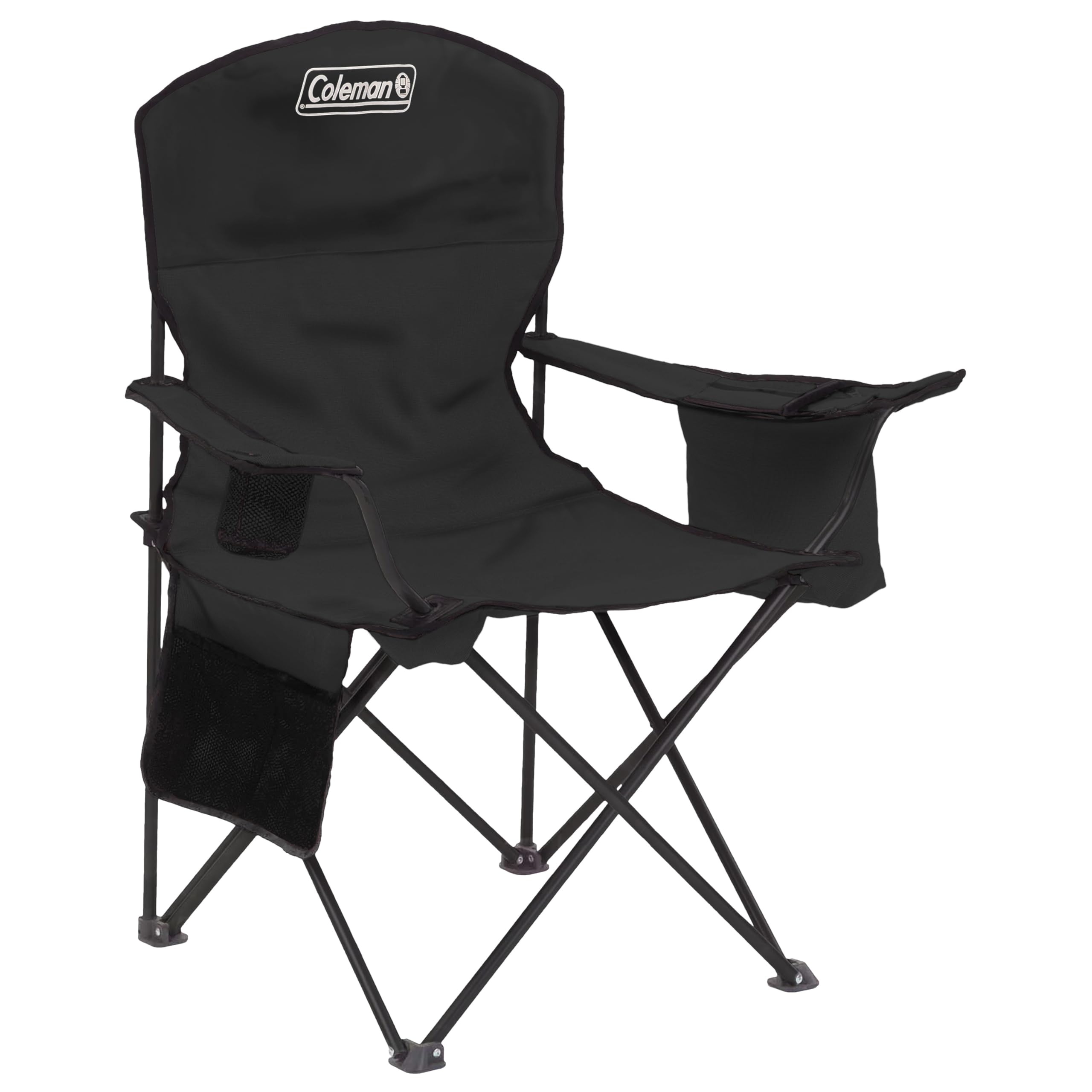 Coleman portable camping chair with built-in 4-can cooler