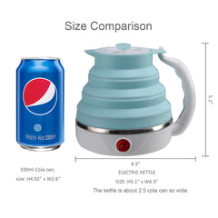 Collapsible electric kettle for travel blue
