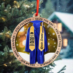 College graduation ornament customized with name school
