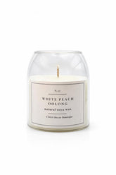 COLO Decor Boutique white peach oolong candle in clear glass jar 10 oz