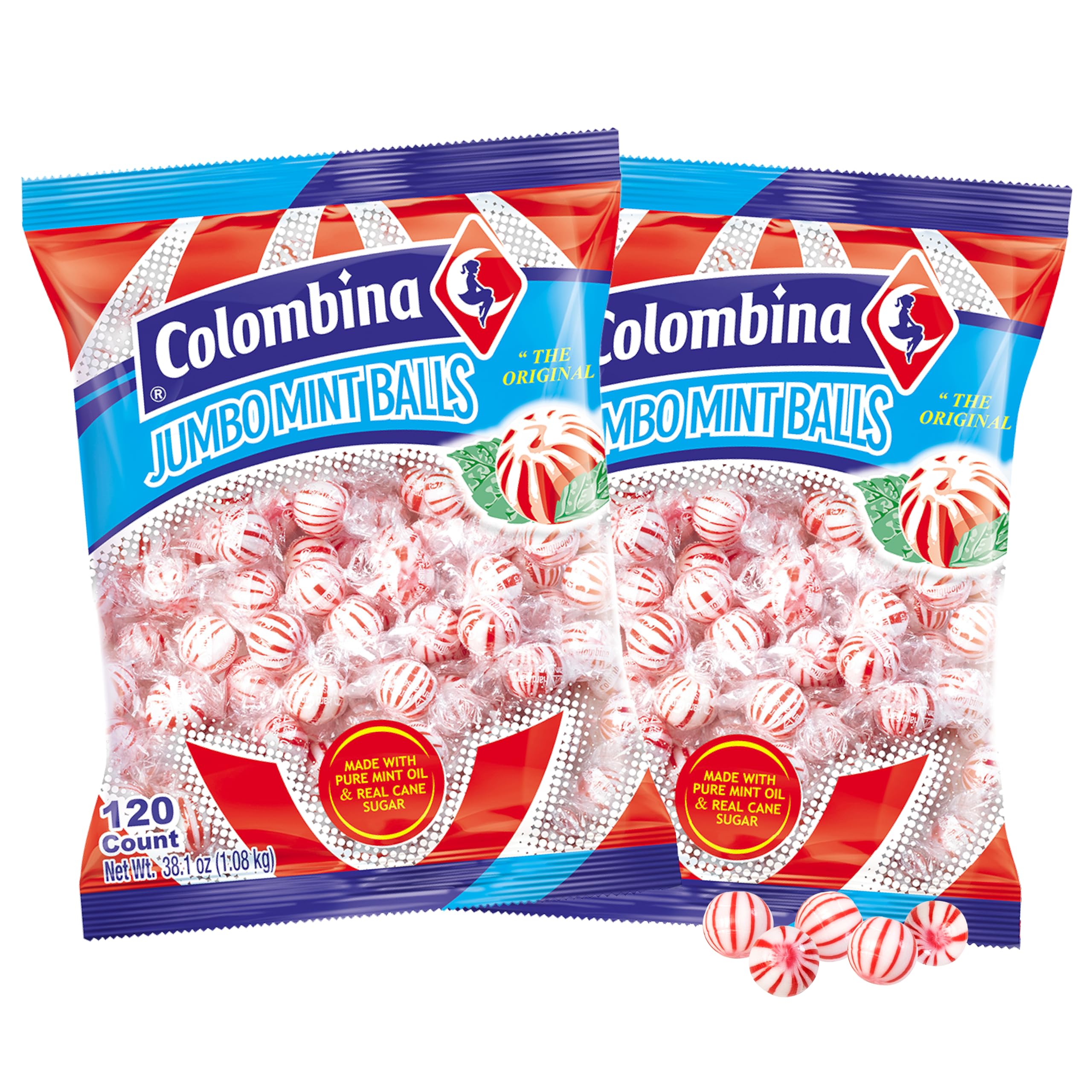 Colombina jumbo peppermint balls product image front view