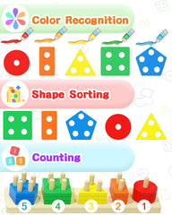 Same-size geometric blocks in different colors and shapes for stacking