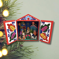 colorful andean folk art nativity for christmas decor