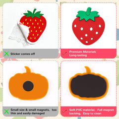 Bright colorful fruit shaped magnets for fridge and whiteboard