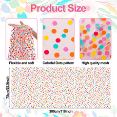 Colorful polka dot nylon table runner 29.5x118 inches
