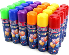 Kids party decorations with streamer spray