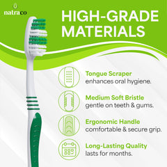 colorful medium soft bristles toothbrush measures 7 inches