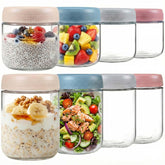 ColoVie glass meal prep jar set 8 pack with lids