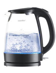 COMFEE’ Glass Electric Kettle 1.7L with blue LED indicator