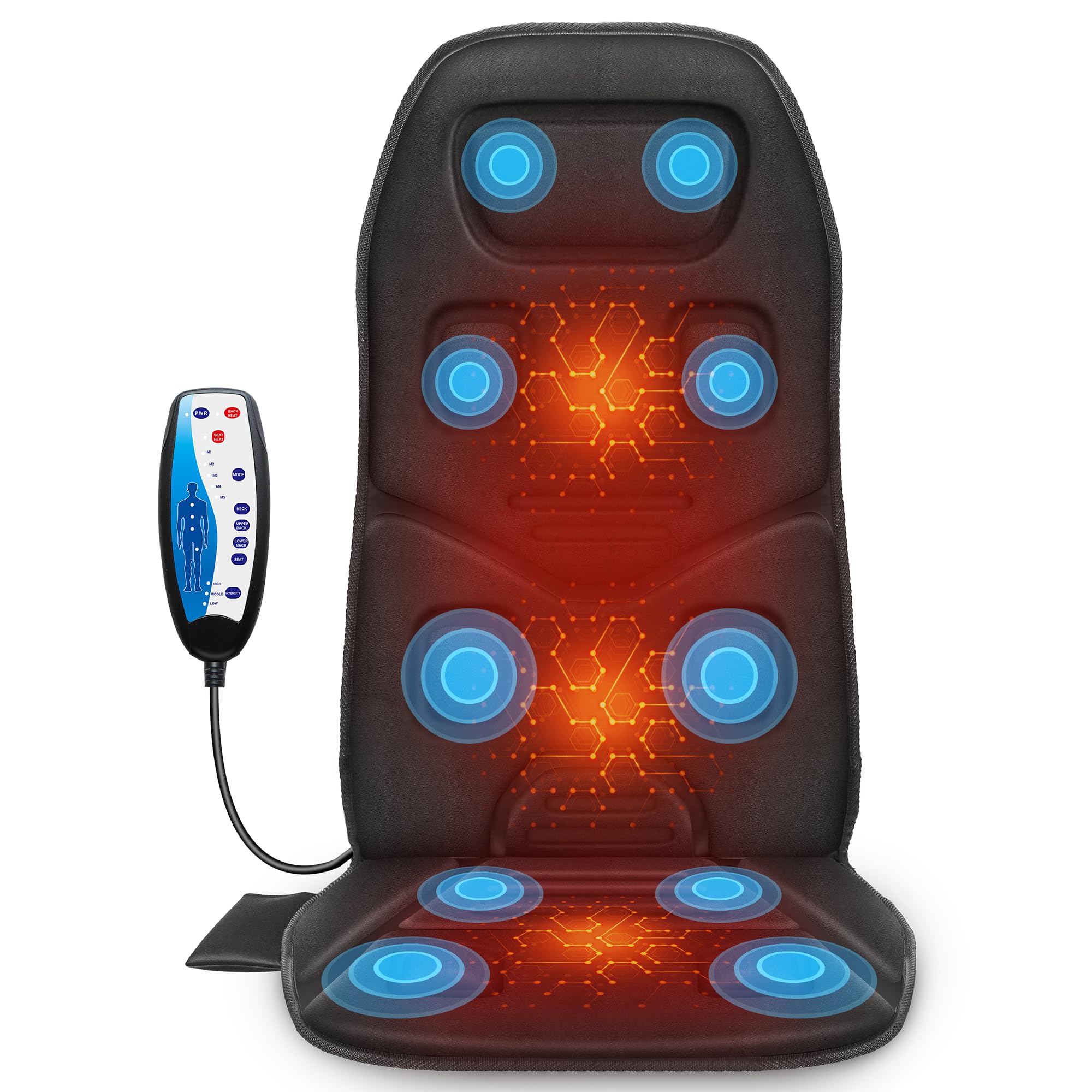 COMFIER vibration back massager with heat on chair back