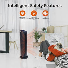 Comfort Zone 30-Inch Oscillating Tower Space Heater tip-over protection