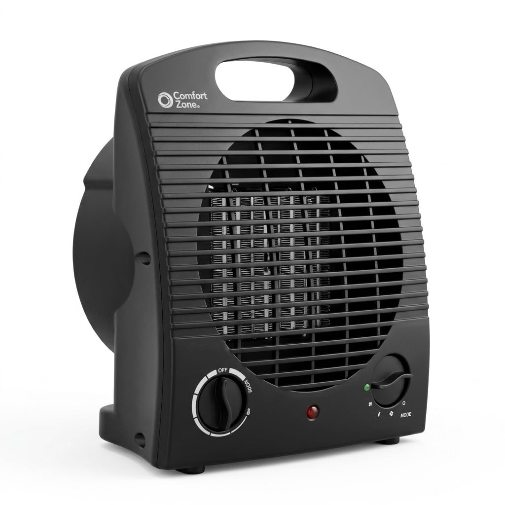 Comfort Zone CZ35EBK compact heater 8.25 x 5.75 x 10.25 inches