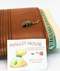 Compact brass wallet amulet purse mouse 2-5cm