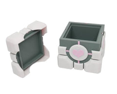 Companion Cube Storage Box on desk as pen holder