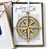 Compass Christmas Ornament in kraft gift box ready for gifting