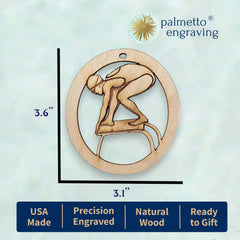 Handmade in the USA natural wood ornament for coaches and teammates