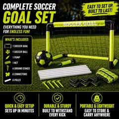 Durable lightweight kids soccer goal set for ages 6 and up