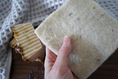 Carbon farmed wool sponge fibers