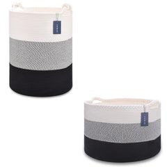 COMSE tall laundry basket made from natural cotton