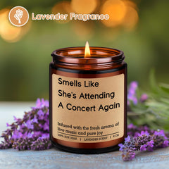 Concert goer gift women lavender candle packaging