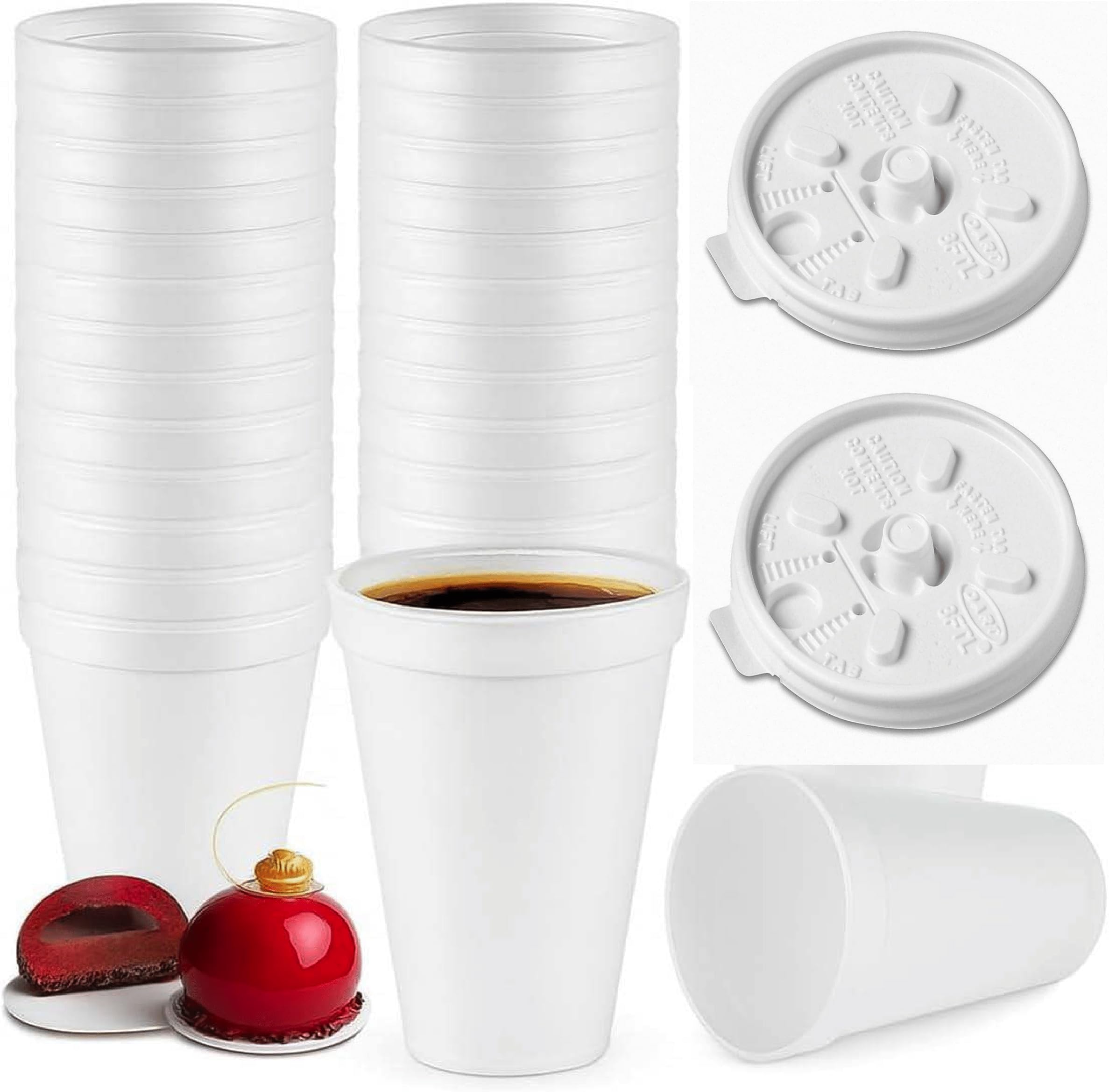 Concession Essentials 8 oz foam cup with lid