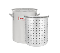 CONCORD 36 qt stainless steel stock pot with basket and lid