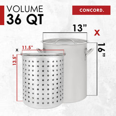 Basket included with CONCORD 36 qt stock pot