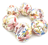 Coneflowers fabric wrapped balls set of 6 for dough bowl decor