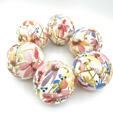 Coneflowers spring summer decor fabric balls for bowls