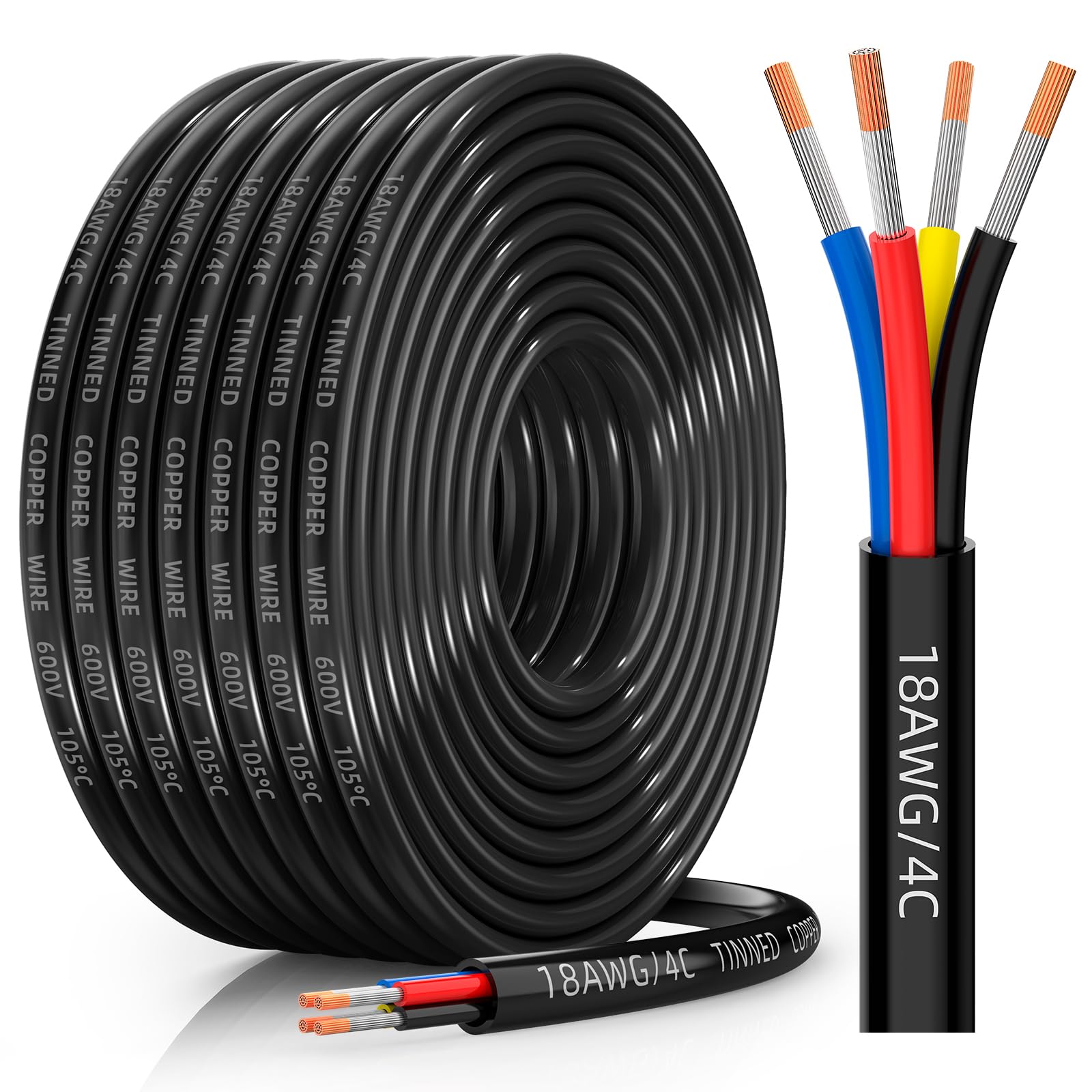 CONEPY 18 gauge wire 18/4 conductor close up image