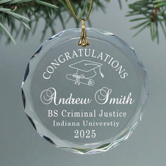 Cap and diploma hanging ornament with clasp and ribbon