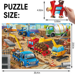 Construction site jigsaw puzzle with jumbo floor pieces