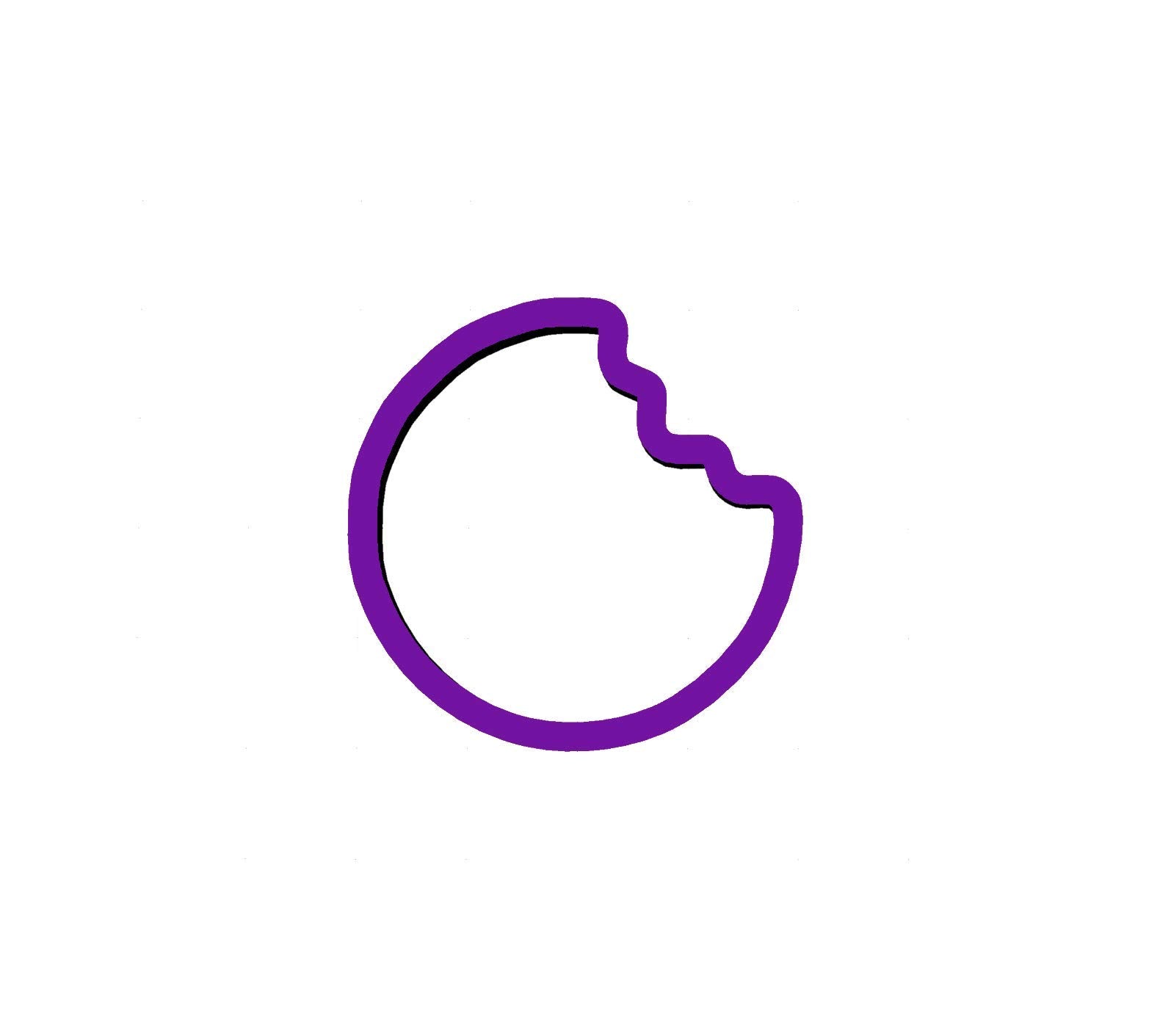 Cookie With Bite Cookie Cutter purple PLA 3 inch size