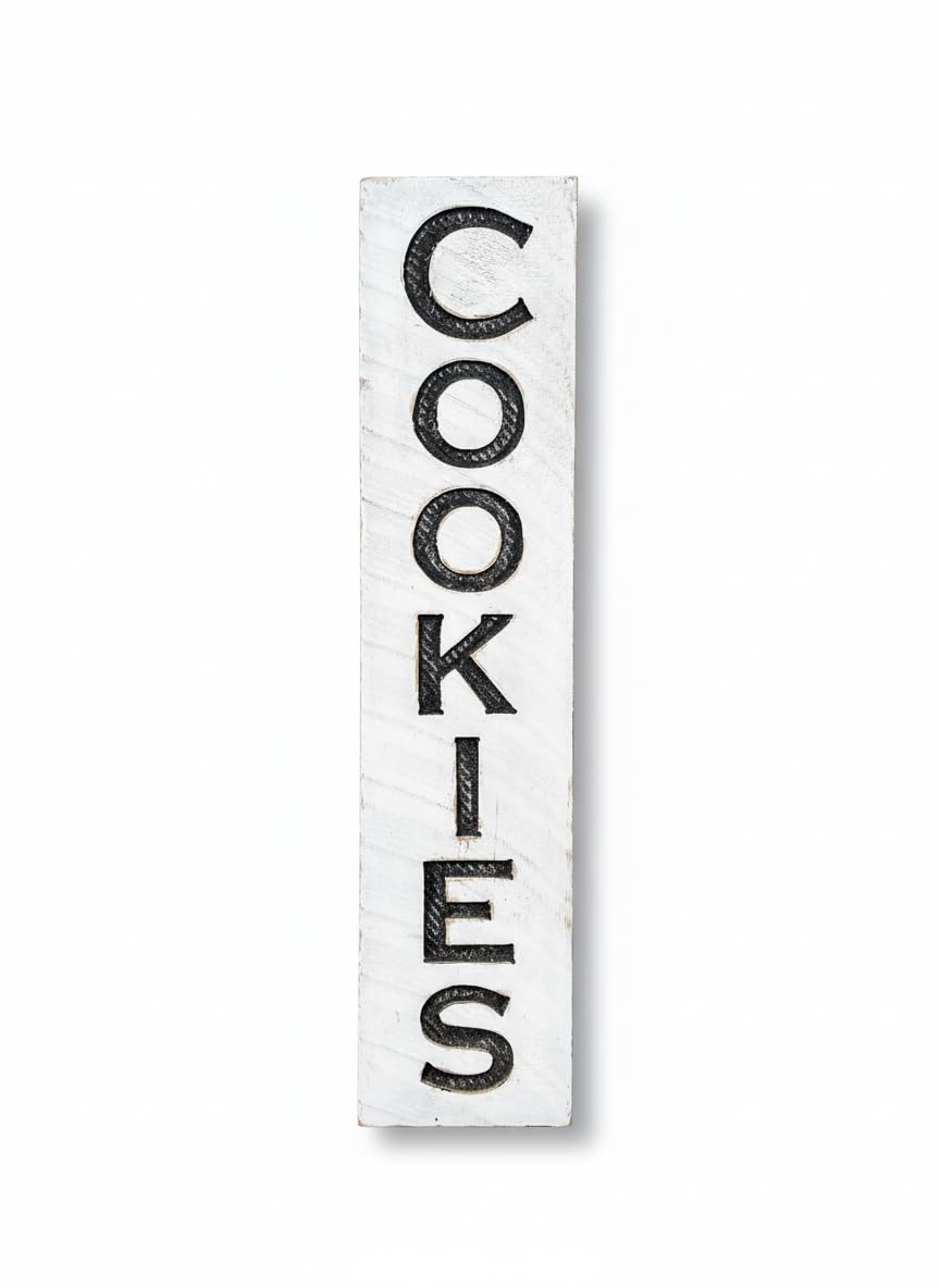 Cookies vertical wood sign 10x40 carved solid pine ready to hang