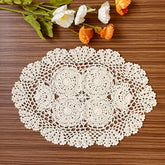 COOKY lace doilies oval placemats beige 2pc