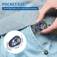Gold color metal bike chain fidget spinners two pack product image