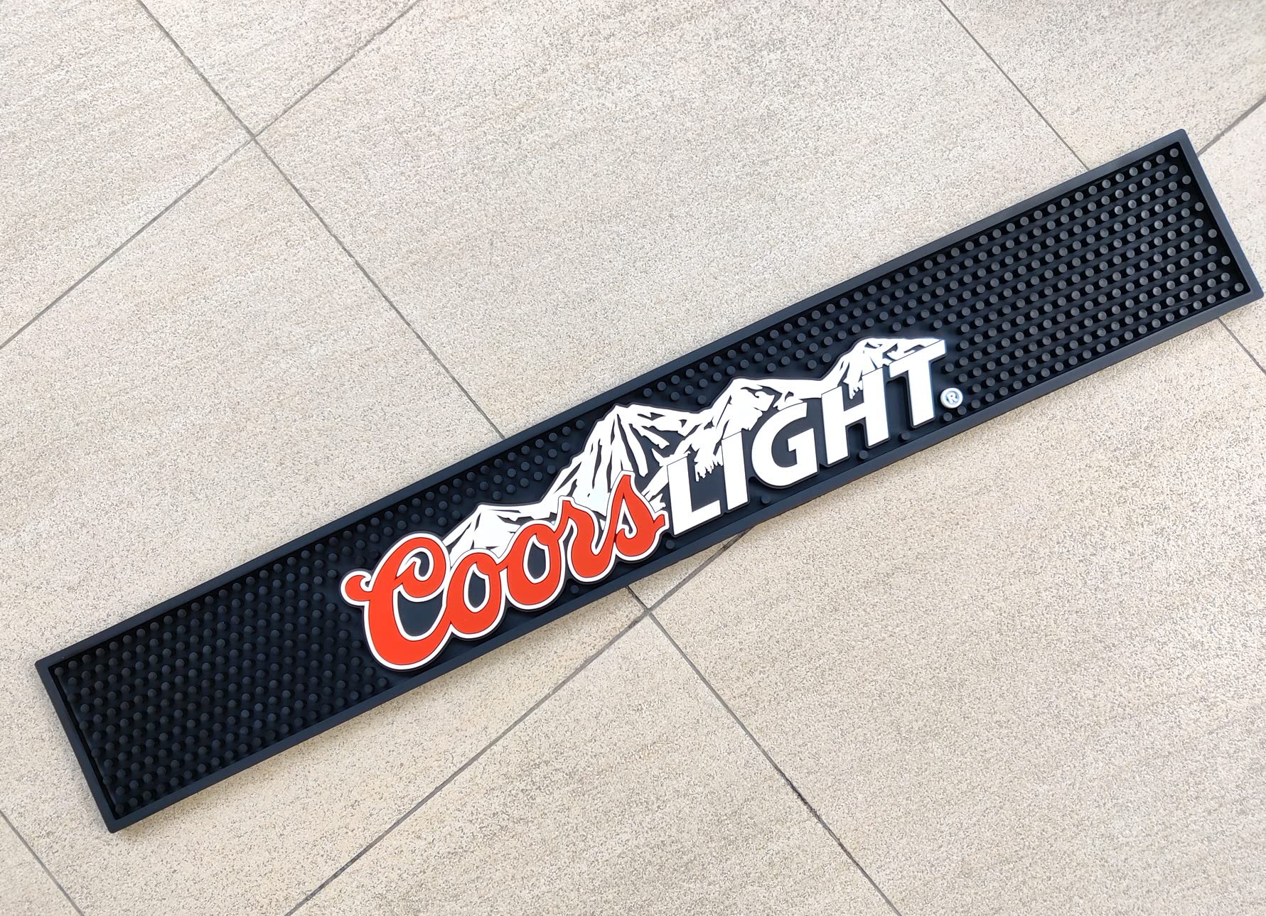 coors light bar mat by coors black non stick rubber front view