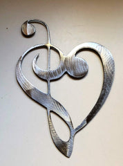 Handcrafted in the USA Musical Notes Cleff Heart Wall Art for music lovers